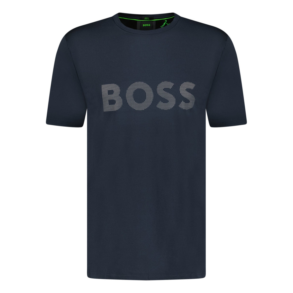 BOSS ACTIVE LOGO-PRINT T-SHIRT NAVY