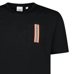 BURBERRY ELLISON STRIPE POCKET T-SHIRT BLACK