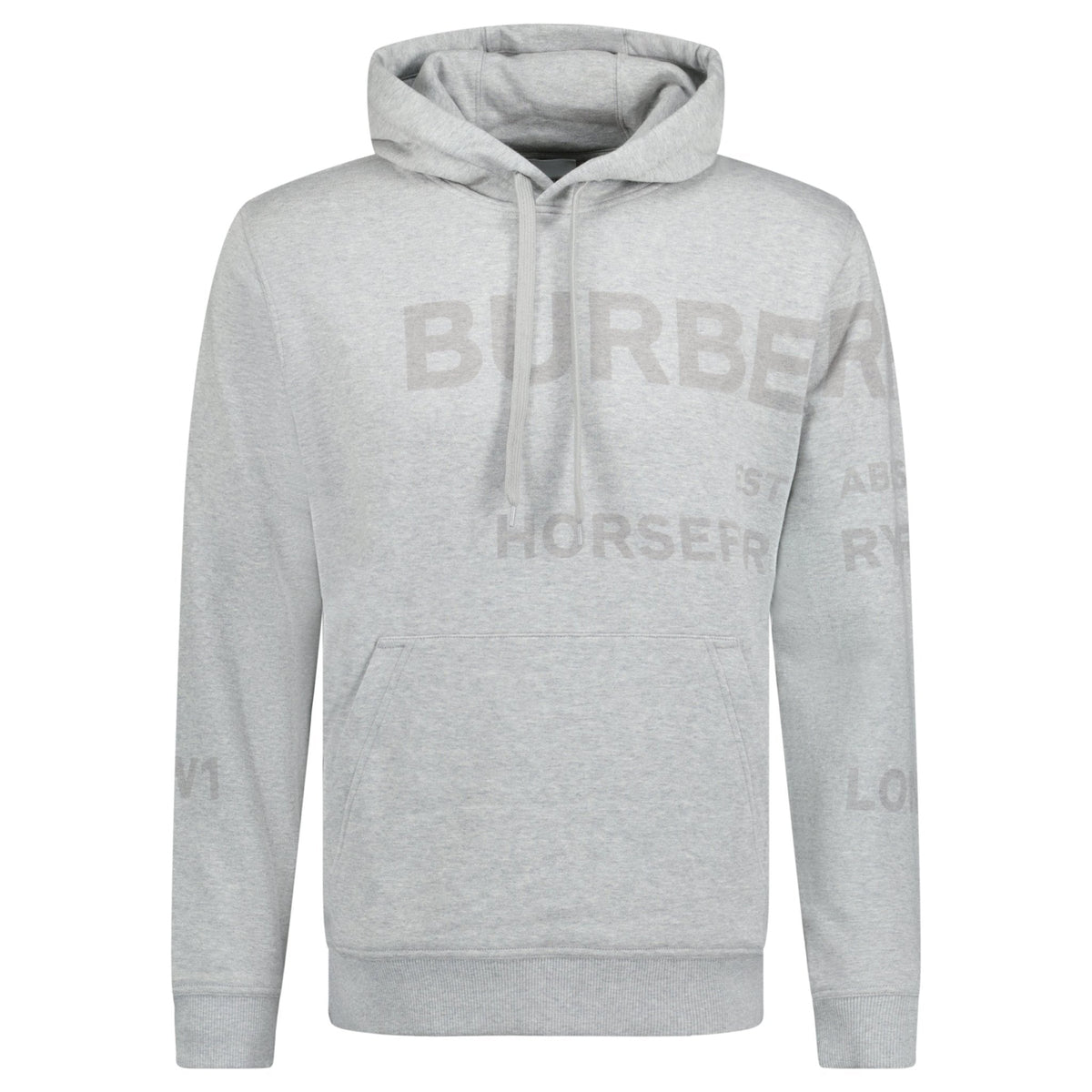 BURBERRY HORSEFERRY PULLOVER HOODIE GREY/WHITE