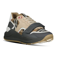 BURBERRY 'RAMSEY RUNNER' TRAINERS TAUPE BROWN