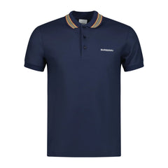 BURBERRYStripe Collar Polo T-Shirt Navy
