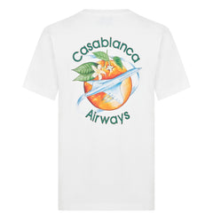 CASABLANCA  ORBITE AUTOUR DE L'ORANGE PRINT T-SHIRT WHITE