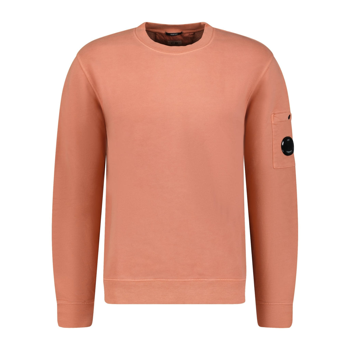 CP COMPANY Garment Dyed Arm Lens Sweatshirt Coral