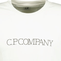 CP COMPANY Large Embossed Chest Logo T-Shirt White