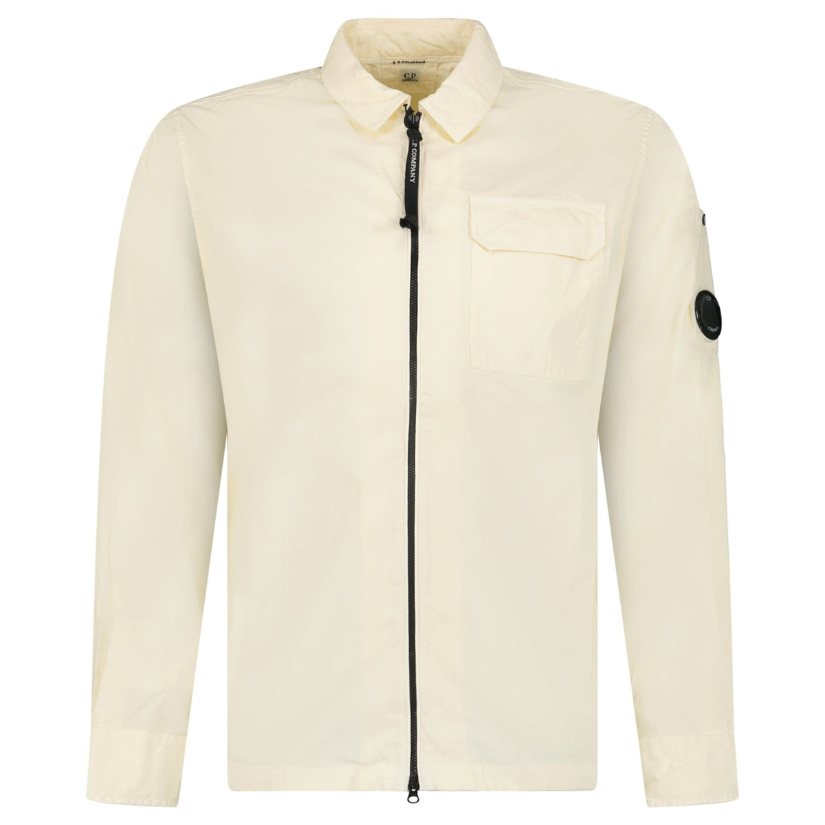 CP COMPANY LENS ZIP-UP OVERSHIRT PISTACHIO SHELL