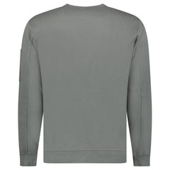 CP COMPANY LIGHT FLEECE CREWNECK LENS SWEATSHIRT IN GUNMETAL