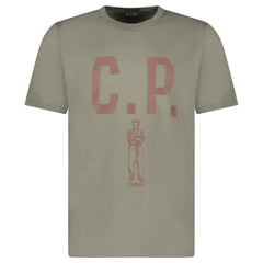CP COMPANY MERCERIZED 30/2 JERSEY SAILOR T-SHIRT IN FALLEN ROCK