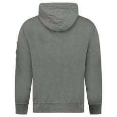 CP COMPANY POCKET LENS DIAGONAL EMERIZED HOODIE GUNMETAL