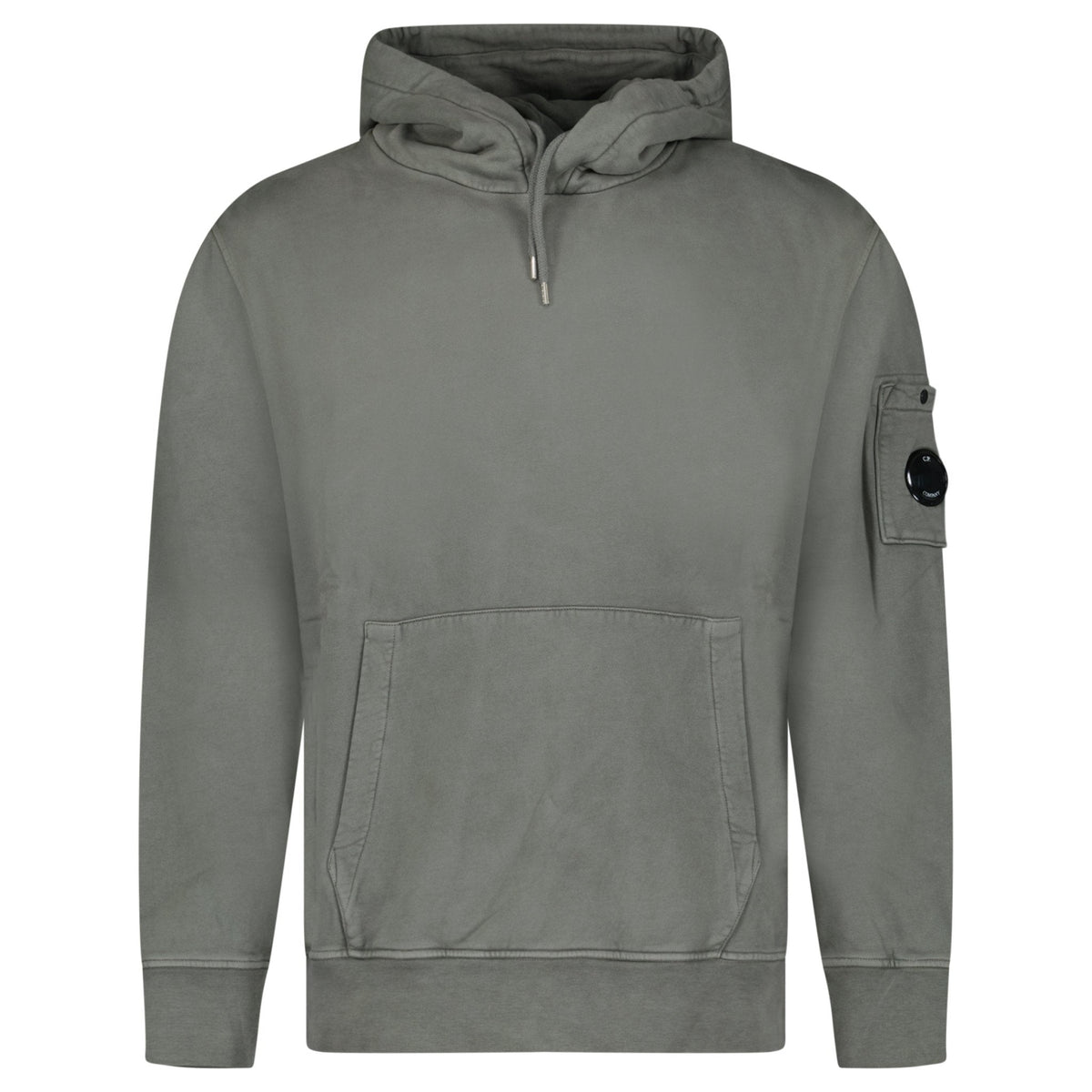 CP COMPANY POCKET LENS DIAGONAL EMERIZED HOODIE GUNMETAL