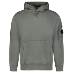 CP COMPANY POCKET LENS DIAGONAL EMERIZED HOODIE GUNMETAL