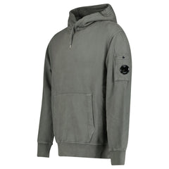 CP COMPANY POCKET LENS DIAGONAL EMERIZED HOODIE GUNMETAL