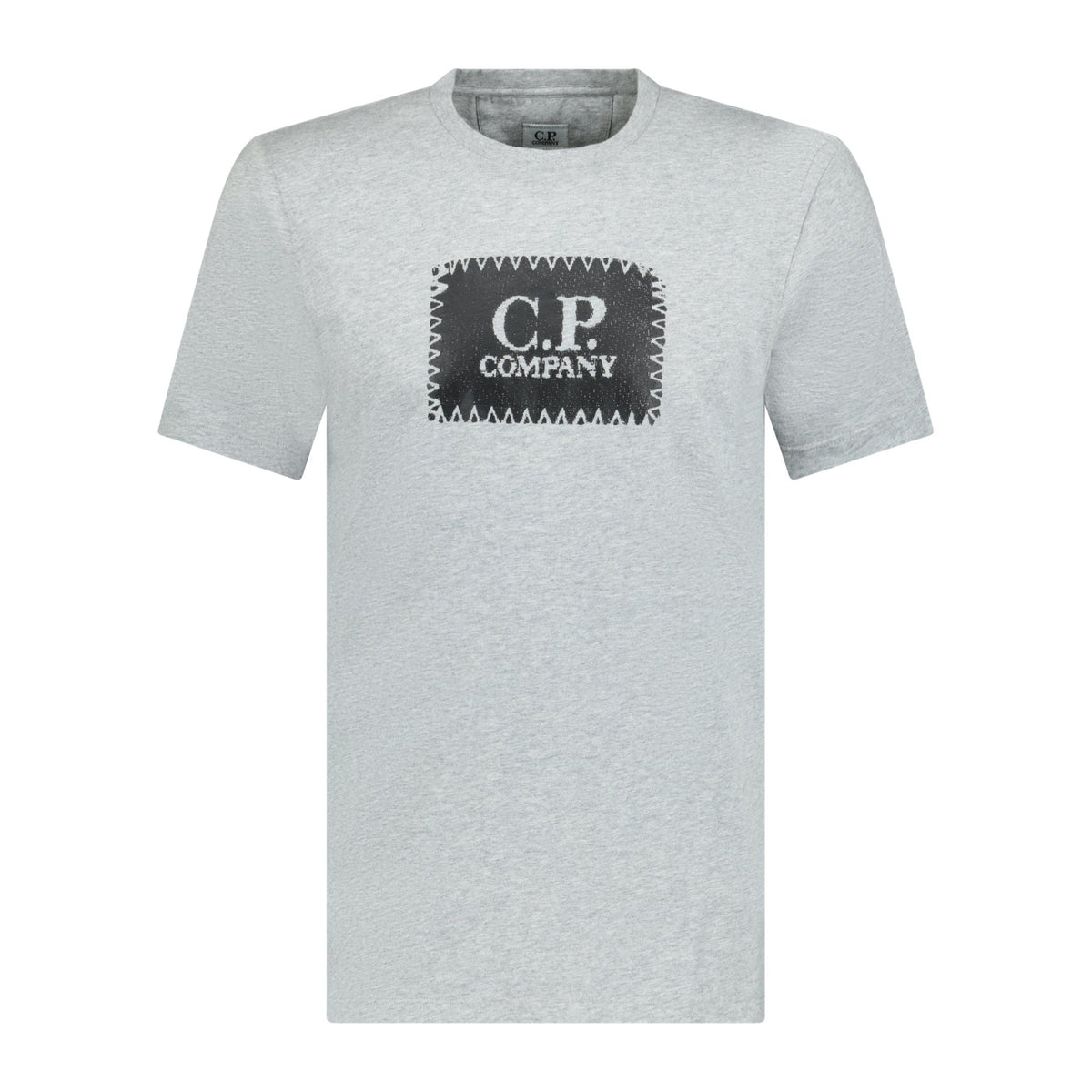 CP COMPANY STITCH LOGO PRINT T-SHIRT GREY
