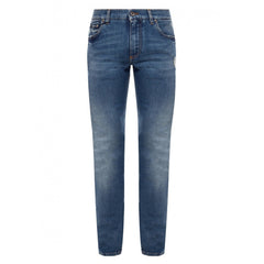 DOLCE & GABANNA D&G PLAQUE STONEWASHED SKINNY FIT JEANS