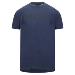 DSQUARED2 Black Logo Printed T-Shirt Navy Blue