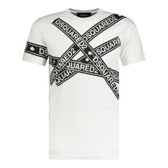DSQUARED2 Black Tape Logo T-Shirt White