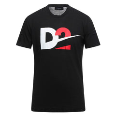 DSQUARED2 Red & White Logo Print T-shirt Black