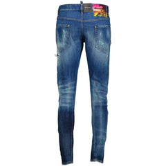 DSQUARED2 'Sexy Twist' Paint Splatter Jeans Blue