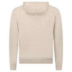 GRAN SASSO COTTON-CASHMERE ZIP HOODIE IN BEIGE