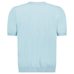 GRAN SASSO COTTON KNIT T-SHIRT IN LIGHT BLUE