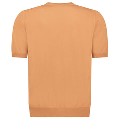 GRAN SASSO COTTON KNIT T-SHIRT IN ORANGE
