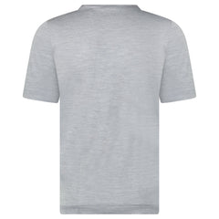 GRAN SASSO SHORT SLEEVE WOOL/SILK/CASHMERE CREWNECK IN LIGHT GREY