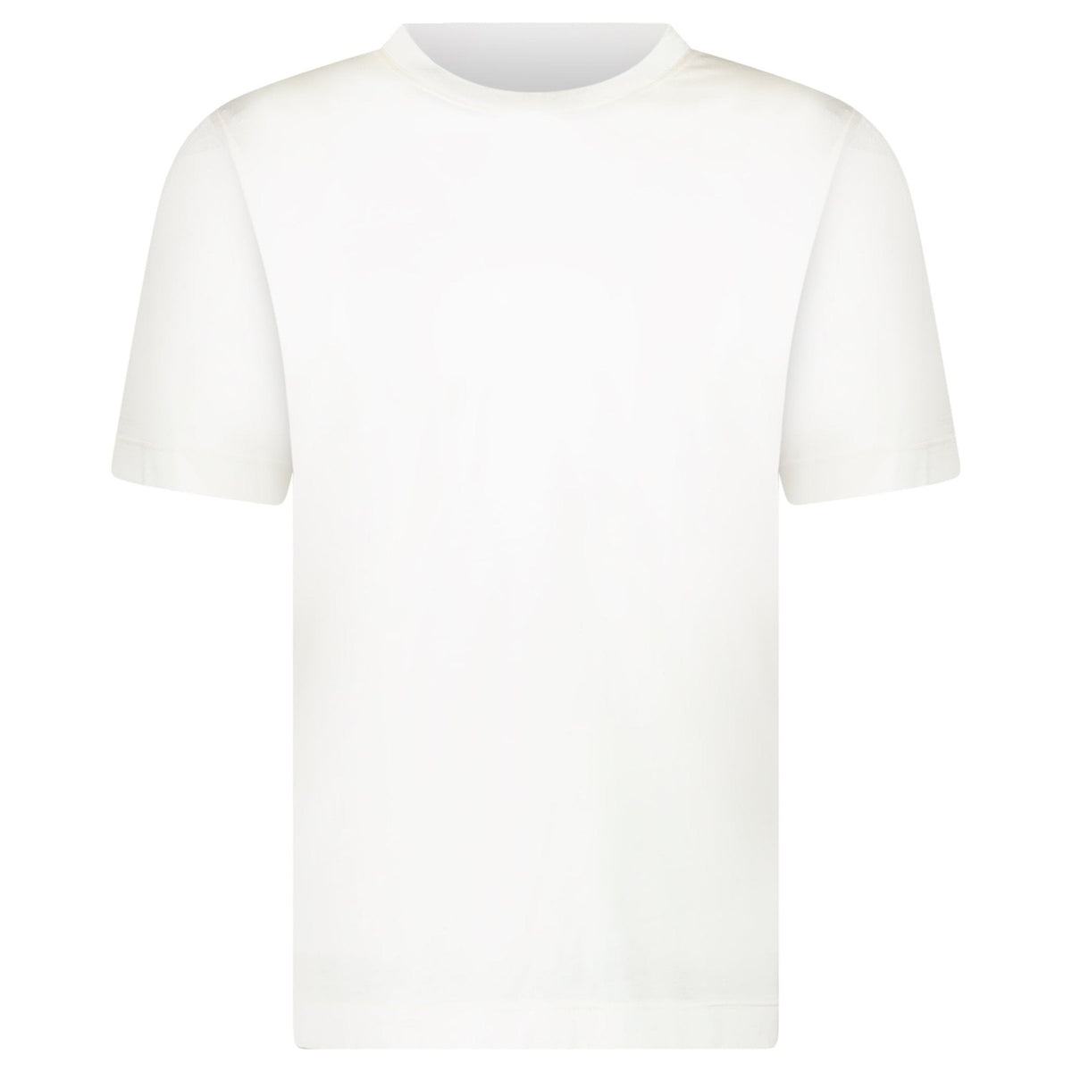 GRAN SASSO SILK CREWNECK T-SHIRT IN IVORY