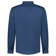GRAN SASSO MERCERIZED COTTON JERSEY SHIRT IN BLUE