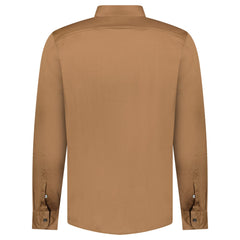 GRAN SASSO MERCERIZED COTTON JERSEY SHIRT IN BROWN