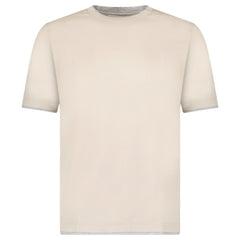 GRAN SASSO PURE COTTON T-SHIRT IN BEIGE / LIGHT GREY