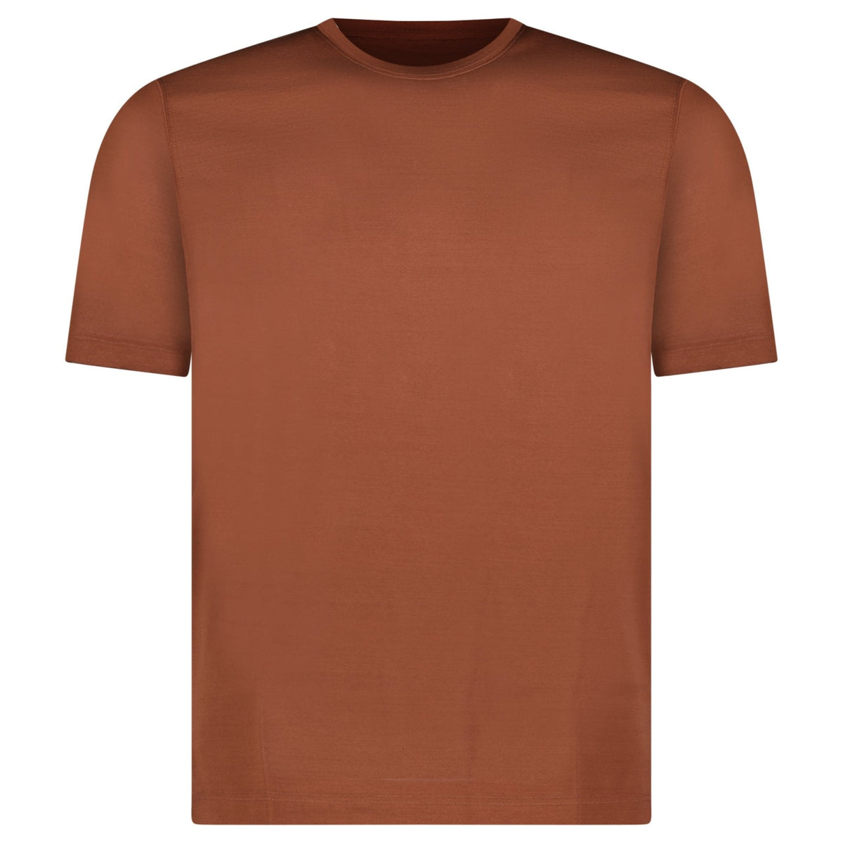 GRAN SASSO PURE COTTON T-SHIRT IN BROWN