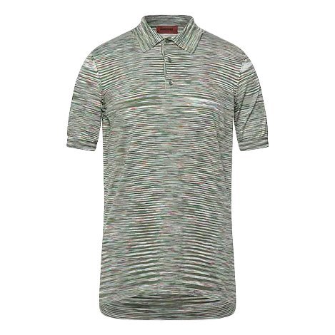MISSONI Short Sleeve Knitted Collar Neck Polo T-Shirt Green