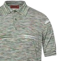MISSONI Short Sleeve Knitted Collar Neck Polo T-Shirt Green