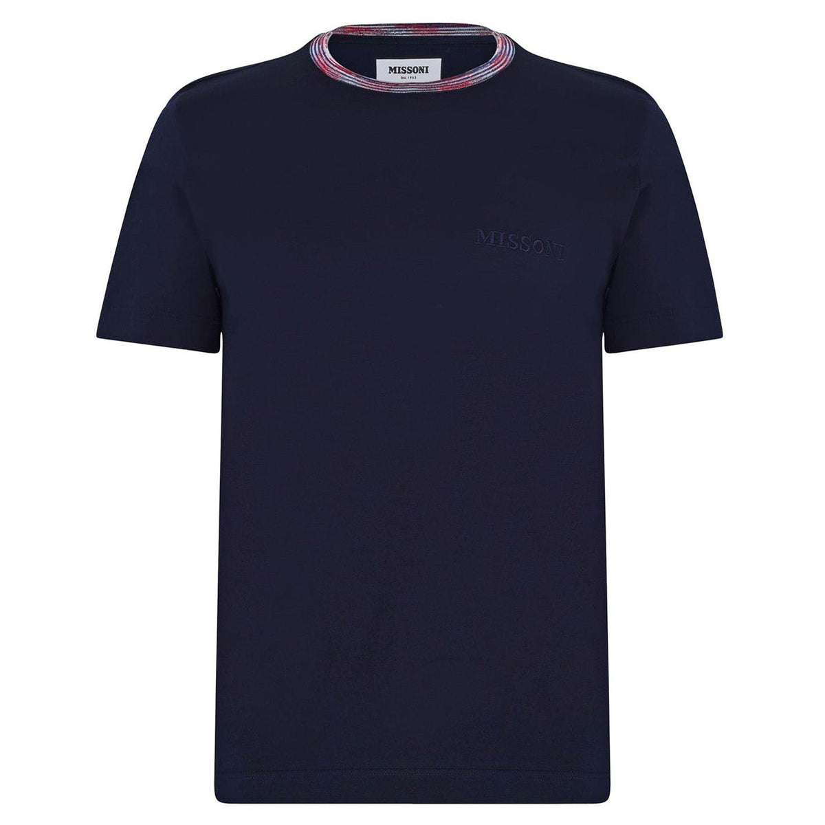 MISSONI LOGO COLLAR T SHIRT - NAVY