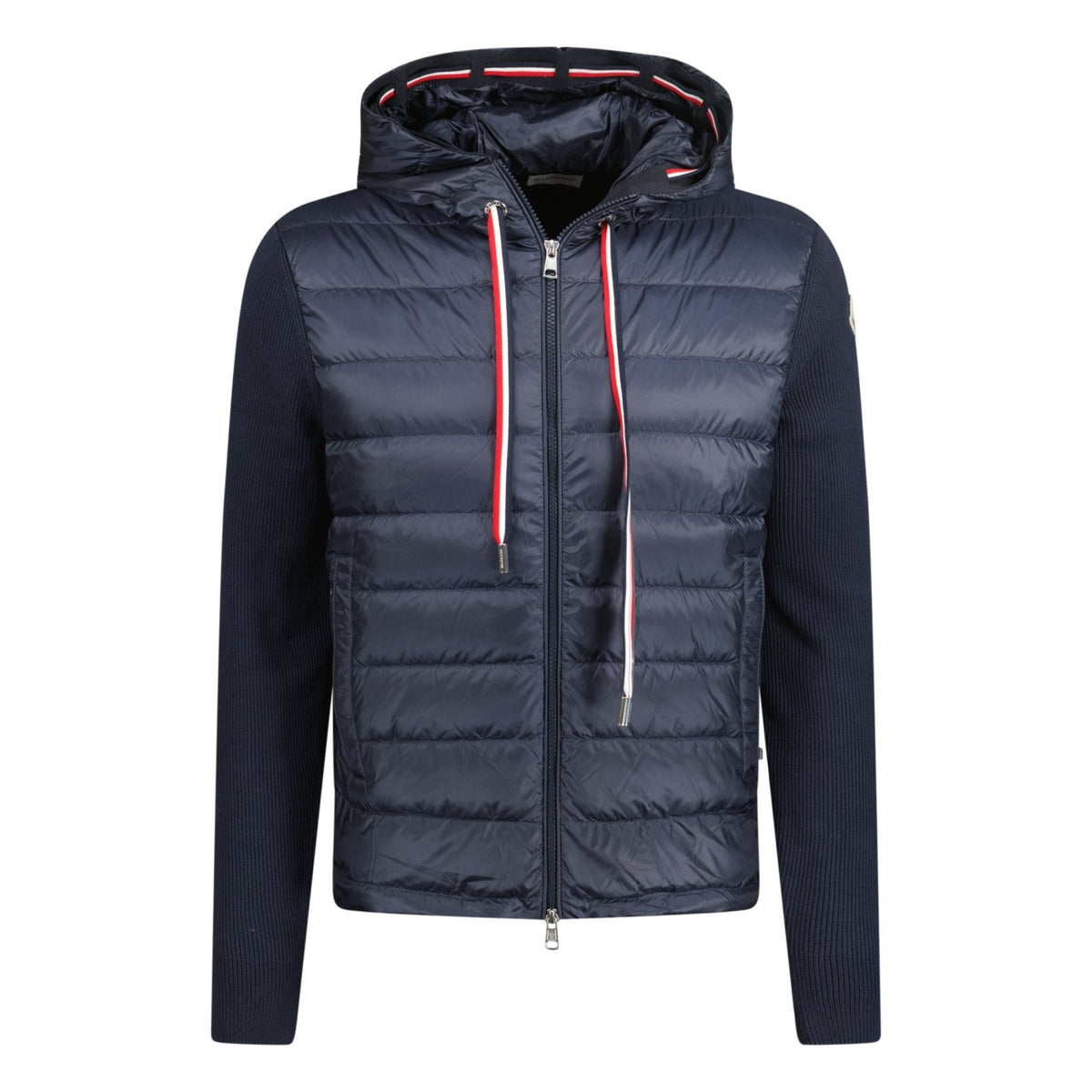 MONCLER DOWN QUILTED ZIP HOODED JACKET NAVY