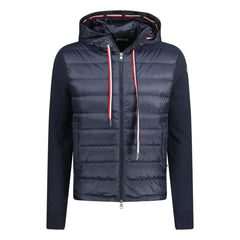 MONCLER DOWN QUILTED ZIP HOODED JACKET NAVY