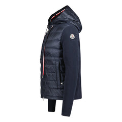 MONCLER DOWN QUILTED ZIP HOODED JACKET NAVY