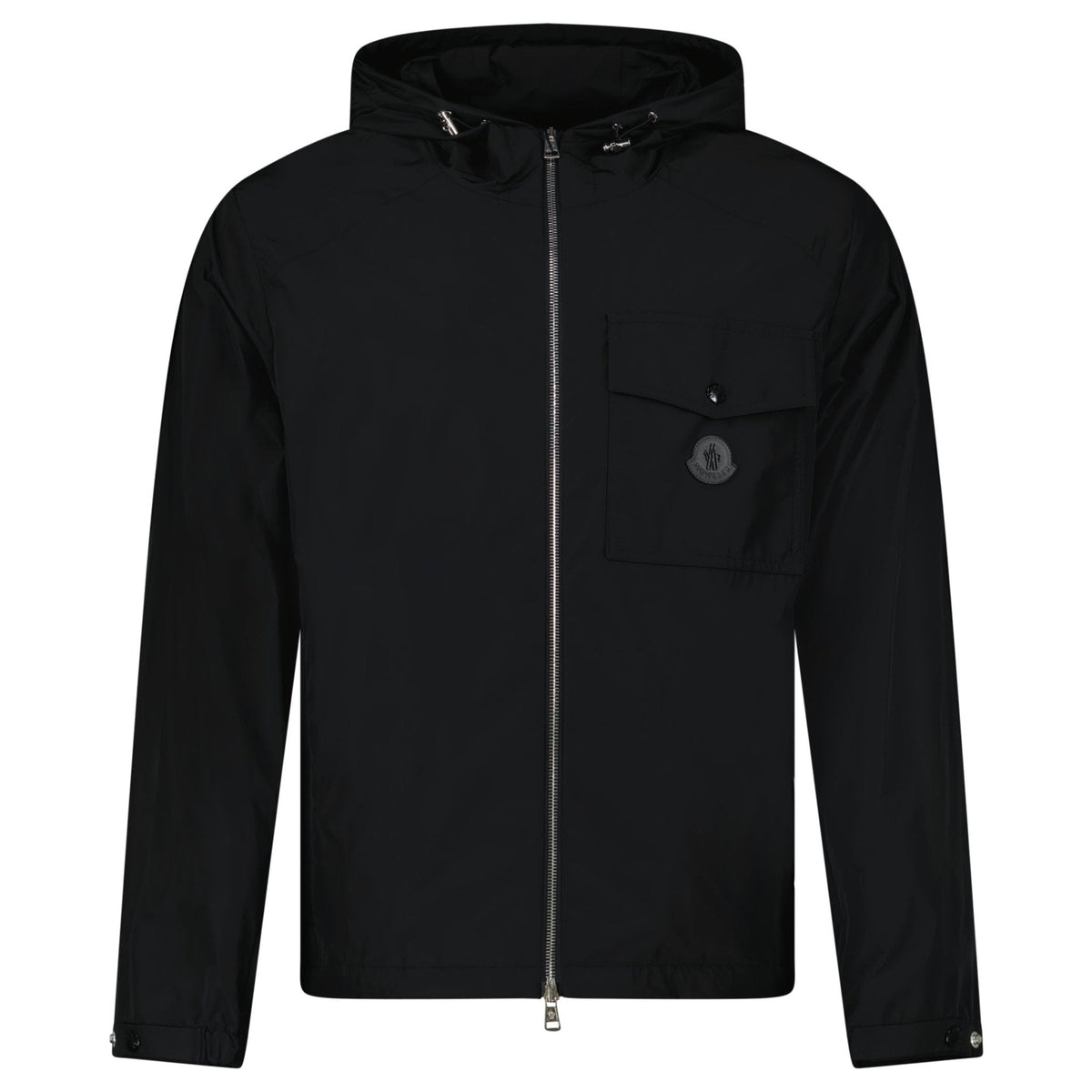 MONCLER FUYUE GHOST RUBBER LOGO JACKET IN BLACK