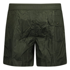 MONCLER LOGO SWIM SHORTS KHAKI