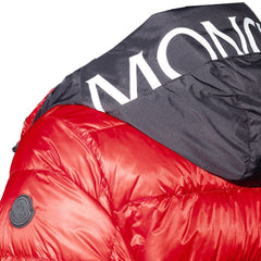 'Provens' Down Jacket Writing Hood Red & Black