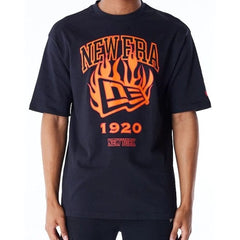 New Era Flag Flame Oversized Tee - Black