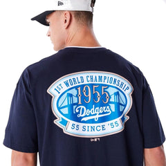 New Era World Series Drop Shoulder Tee Los Angeles Dodgers - Navy
