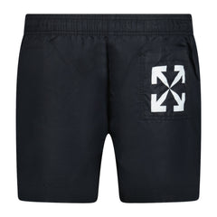 OFF-WHITE  ARROW DESIGN SWIM SHORTS BLACK