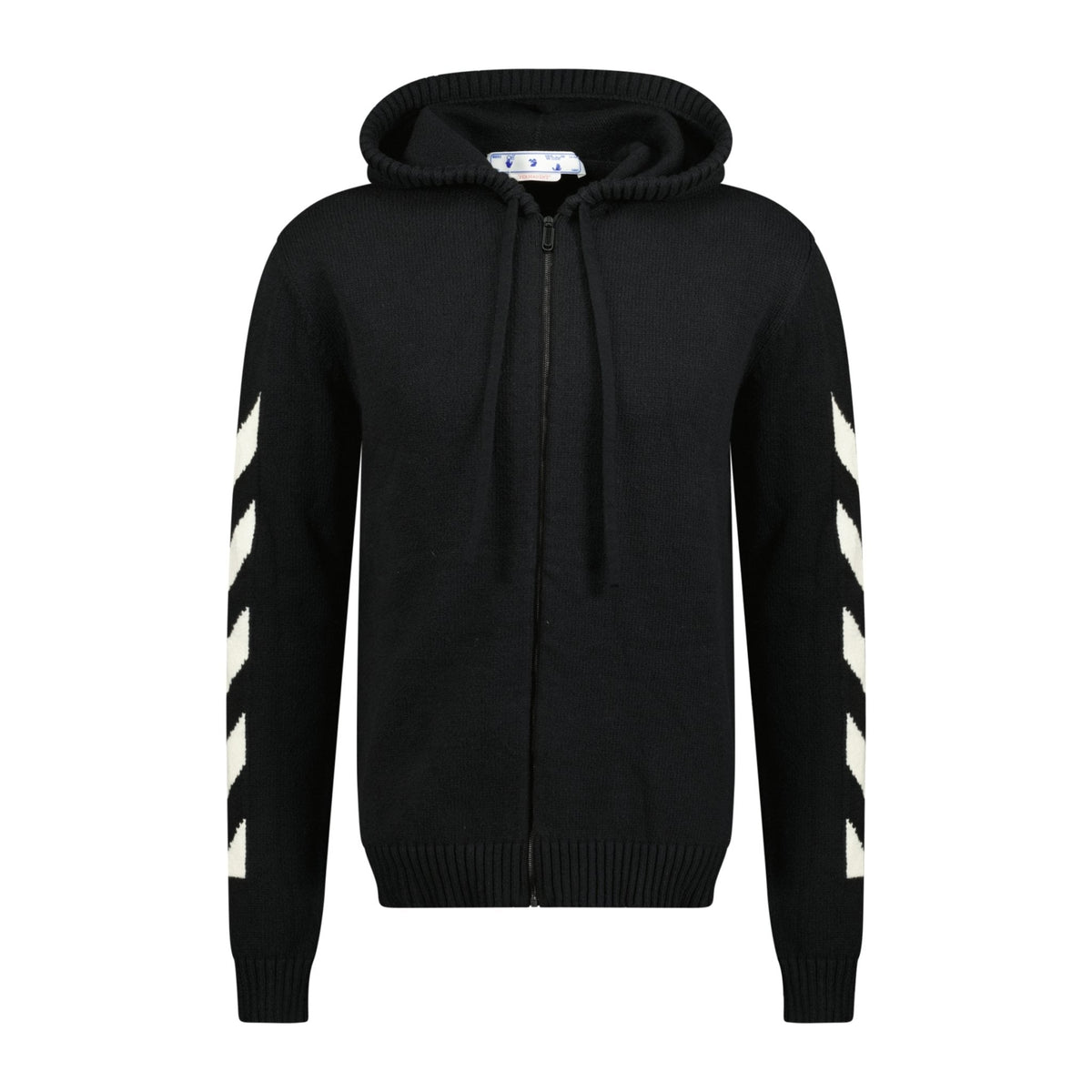 OFF-WHITE Arrow White Knitted Zip Jumper Black
