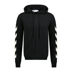 OFF-WHITE Arrow White Knitted Zip Jumper Black