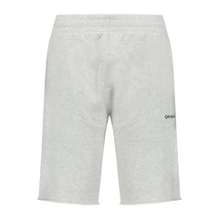 OFF-WHITE  DIAGONAL OUTLINE COTTON SWEAT SHORTS GREY