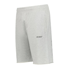 OFF-WHITE  DIAGONAL OUTLINE COTTON SWEAT SHORTS GREY