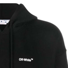 OFF-WHITE Sleeve Logo Design Hoodie Black
