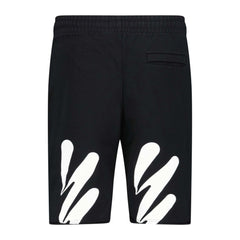 OFF-WHITE WAVE COTTON SWEAT SHORTS BLACK