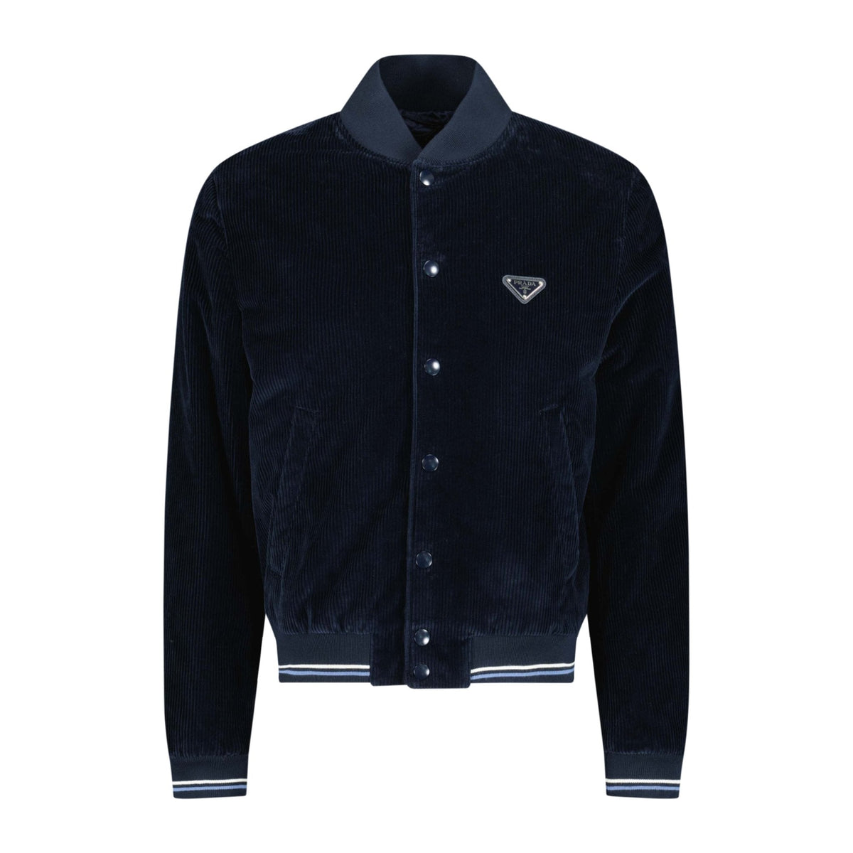 PRADA CORDUROY BUTTON-UP JACKET NAVY