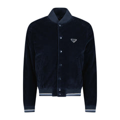 PRADA CORDUROY BUTTON-UP JACKET NAVY